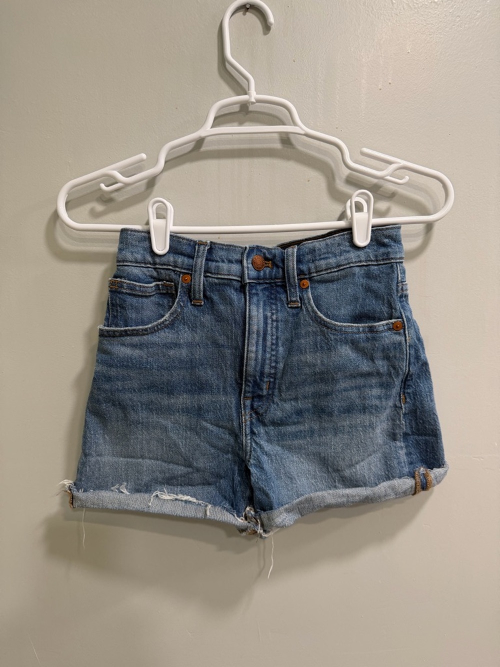 Madewell Rolled Hem Vintage Blue Denim Shorts